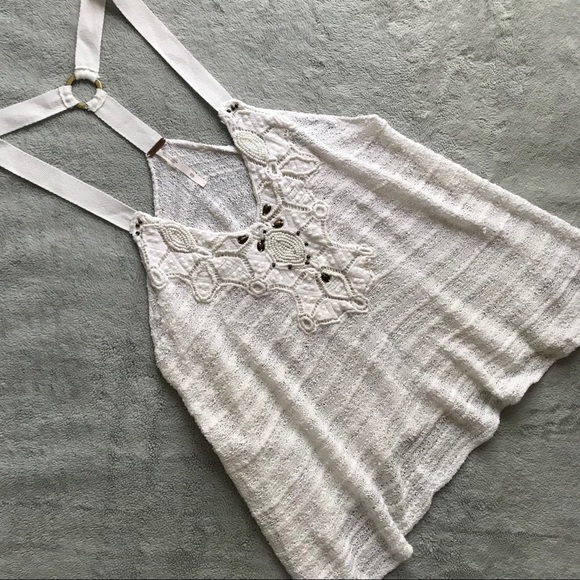 Free People Tops - Free People Washed Ashore Embellished Knit Tank XS